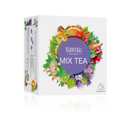 Набор чая и чайных напитков TeaVitall Anyday «Mix Tea», 5 видов по 8 фильтр-пакетов — артикул 01618