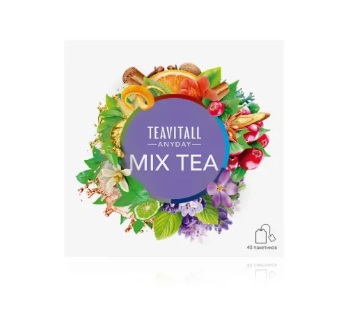 Набор чая и чайных напитков TeaVitall Anyday «Mix Tea», 5 видов по 8 фильтр-пакетов — артикул 01618