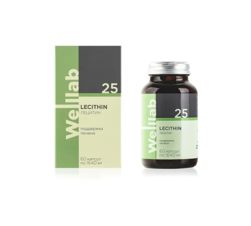 Welllab LECITHIN, 60 капсул — соевые фосфолипиды с расторопшей, артикул 070717