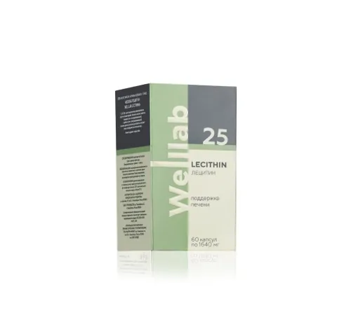 Welllab LECITHIN, 60 капсул — соевые фосфолипиды с расторопшей, артикул 070717
