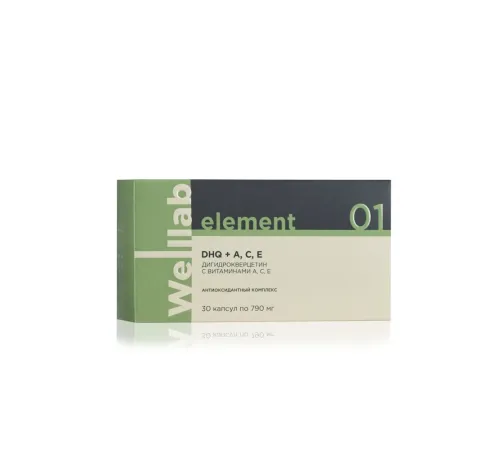 БАД Welllab Element Dihydroquercetin with A, C, E — дигидрокверцетин с витаминами, 30 капсул