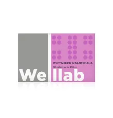 БАД с успокаивающим эффектом Welllab ПУСТЫРНИК & ВАЛЕРИАНА, 30 таблеток