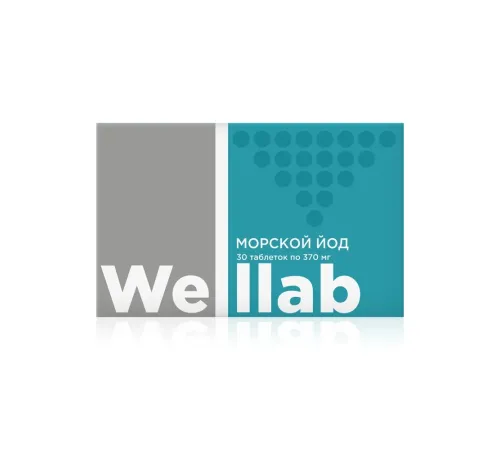 Welllab МОРСКОЙ ЙОД, 30 таблеток — органический йод из фукуса и ламинарии с хлореллой, артикул 070761