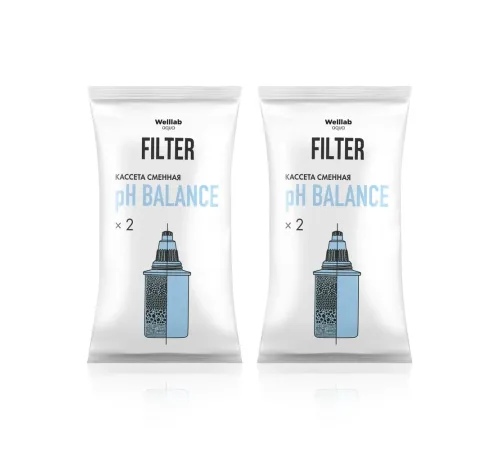 Кассета сменная pH Balance Welllab Aqua, 2 шт. — фильтрация и повышение pH до 8,5, артикул 00341