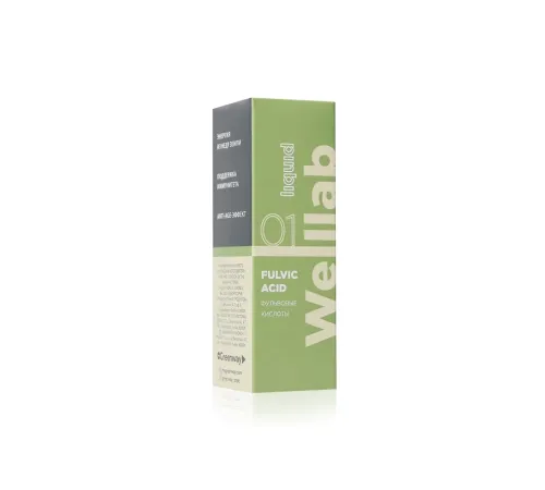 Welllab Liquid Fulvic Acid, 25 мл — природный концентрат фульвовых кислот в каплях, артикул 00330