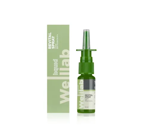Welllab Liquid REVITAL SPRAY, 20 мл — гигиенический спрей с хитозаном и цинк-серебряным комплексом, артикул 00333