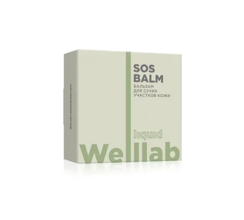 Welllab Liquid SOS BALM, 30 мл — бальзам для сухих участков кожи на кокосе, касторовом масле и воске, артикул 070758